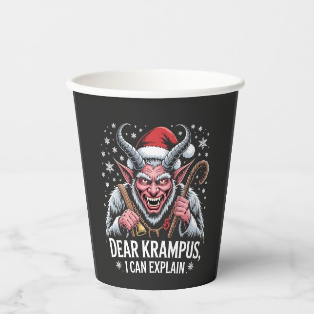 Dear Krampus I Can Explain Christmas Santa  Paper Cups (Front)