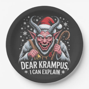 Dear Krampus I Can Explain Christmas Santa  Paper Plates