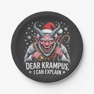Dear Krampus I Can Explain Christmas Santa  Paper Plates