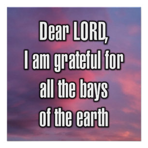Dear LORD, I am grateful for all the bays... Poster