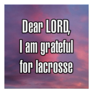 Dear LORD, I am grateful for lacrosse Poster