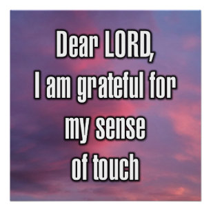 Dear LORD, I am grateful for my sense of touch Poster