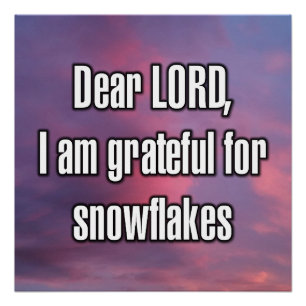 Dear LORD, I am grateful for snowflakes Poster