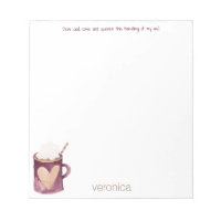 Dear Lord, quench my thirst Hot Cocoa Notepad