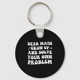 Dear Math Retro Vintage 70's Teacher Student Cool  Keychain