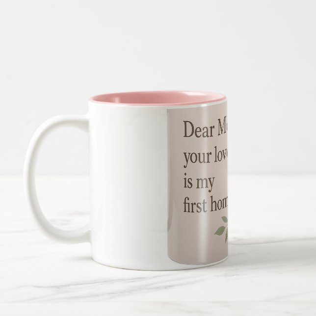 Dear Mom – Floral Mug with Heartfelt Quote | New M (Left)