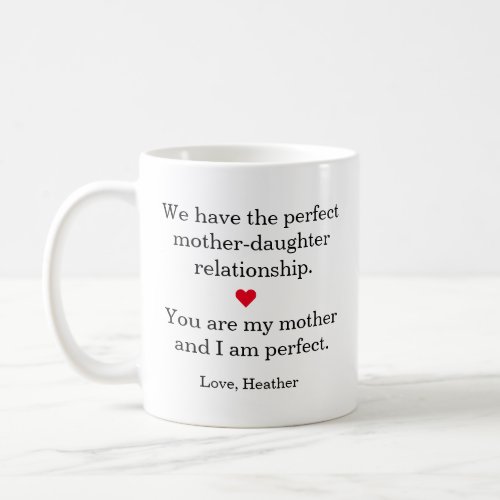 Dear Mom Funny Perfect Mothers Day Gift Coffee Mug