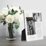 Dear Mom | Gold Mom Script Wedding Message Photo Plaque<br><div class="desc">Truly special and memorable mother of the bride gift from daughter photo and message plaque. Give a beautiful personalized gift to your mother on your wedding day that she'll cherish forever. This beautiful personalized wedding day gift features two black and white photos to display two of your own special mother...</div>