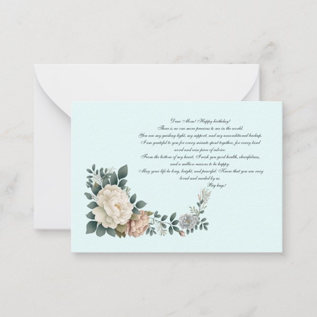 Dear Mom Happy birthday! Note Card (Front)