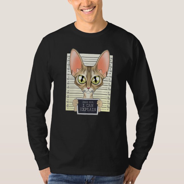 Dear Mom I Can Explain I Devon Rex Cat Mom I Devon T-Shirt (Front)