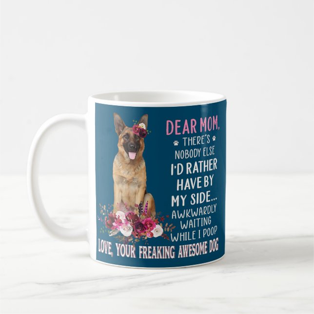 Dear Mom Mama Dog Lover Owner Happy Mother's Day  Coffee Mug (Left)