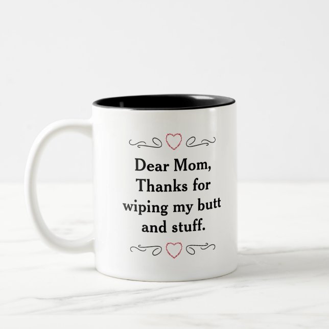 Dear Mom Two-Tone Coffee Mug (Left)