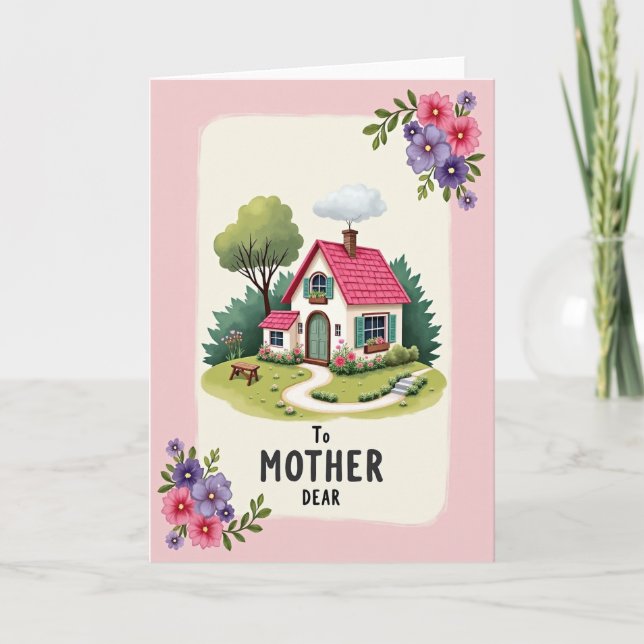 Dear Mother Cottage Scene Card (Front)