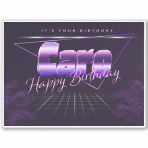 Dear Name First Name purple retro sticker birthday