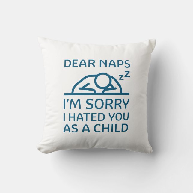 Dear Naps Throw Pillow (Front)