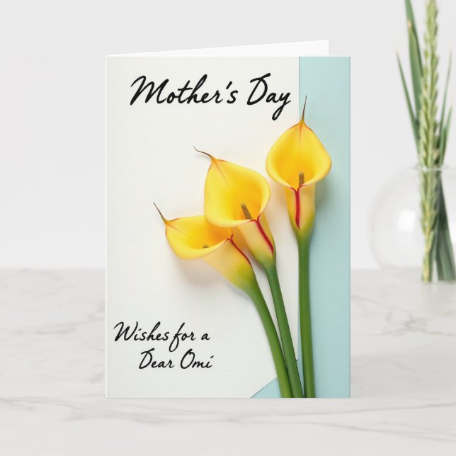 Dear Omi Mothers Day Wish Card (Front)