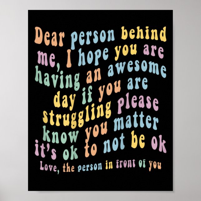 Dear Person Behind Me  Poster (Front)