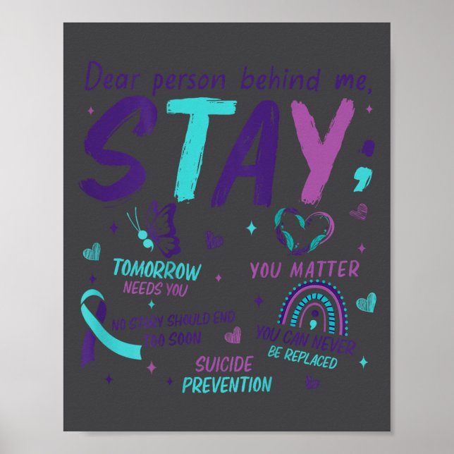 Dear Person Behind Me You Suicide Awareness  Poster (Front)