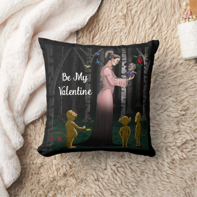 Dear Princess Be My Valentine Throw Pillow (Blanket)