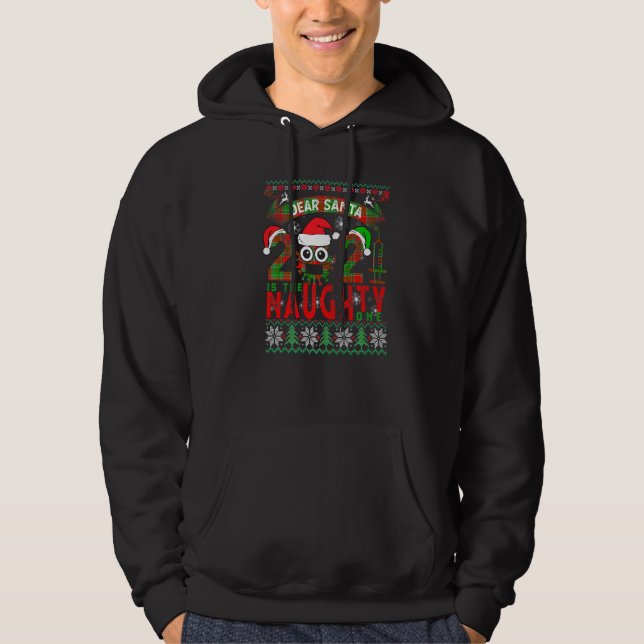 Dear Santa 2021 Is The Naughty One  Vaccinated San Hoodie (Front)