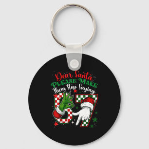 Dear Santa 67 Funny Christmas Six Seven 6-7 Meme M Keychain
