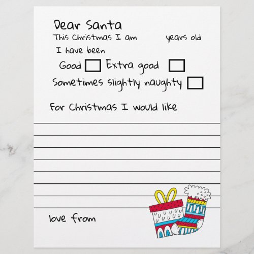 Dear Santa A Personalized Letter To Santa Claus Letterhead