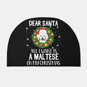 dear santa all i want christmas pajama maltese dog doormat