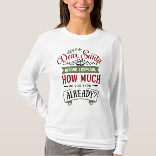 Dear Santa Before I Explain Funny Christmas Quote T-Shirt