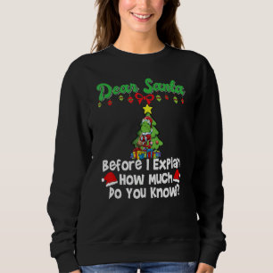 Dear Santa Before I Explain How Much Do You Know_6 Sweatshirt