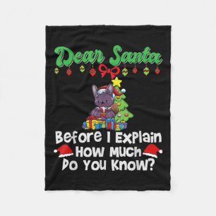 Dear Santa Before I Explain How Much Do You Know Fleece Blanket