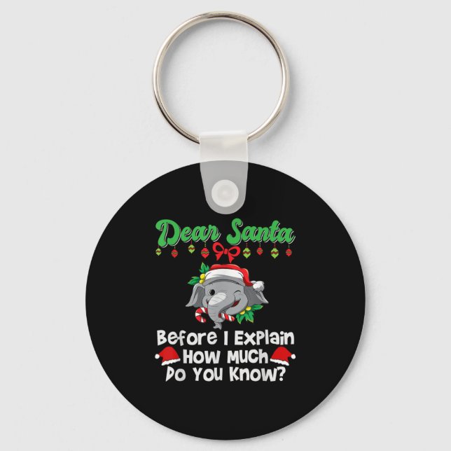 Dear Santa Before I Explain How Much Do You Know  Keychain (Front)