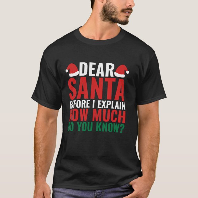 Dear Santa Before I Explain How Much Do You Know L T-Shirt (Front)