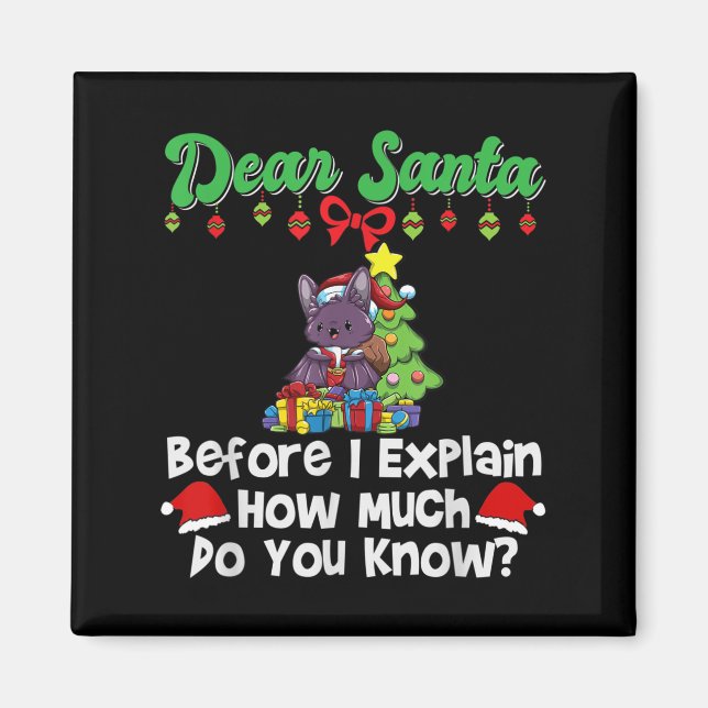 Dear Santa Before I Explain How Much Do You Know  Magnet (Front)