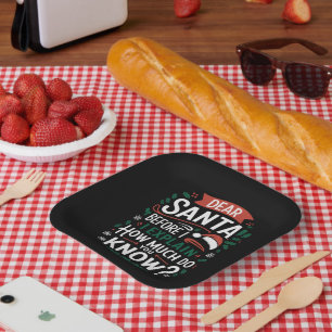 Dear Santa Before I Explain How Much Do You Know Paper Plates