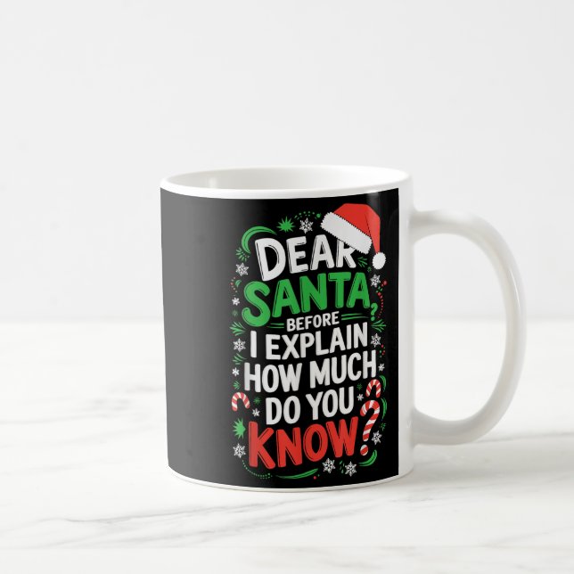 Dear Santa Before I Explain How Much Do You Know S Coffee Mug (Right)