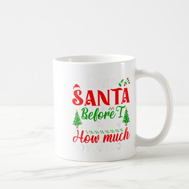 Dear Santa Before I Explain How Much Do You Know X Coffee Mug (Right)