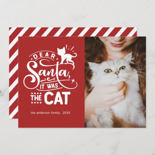 Dear Santa Cat Funny Christmas Photo Card