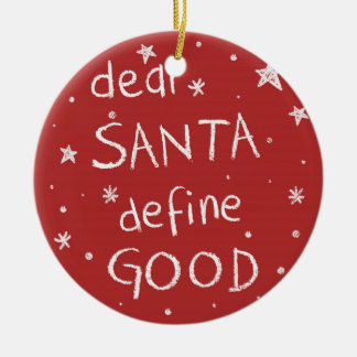 Dear Santa Ceramic Ornament
