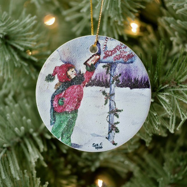 Dear Santa Ceramic Ornament (Tree)