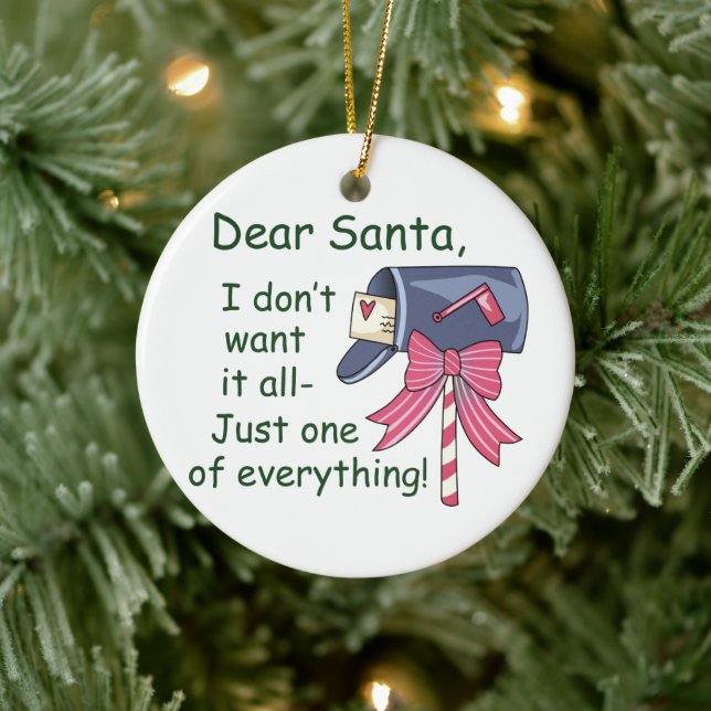 Dear Santa Ceramic Ornament (Tree)