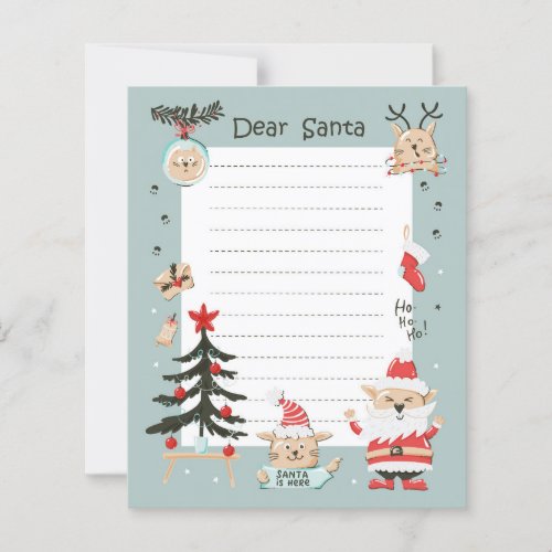 Dear Santa Christmas Cats Letter To Santa