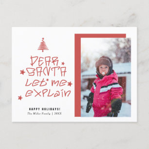 Dear Santa Christmas Holiday Postcard