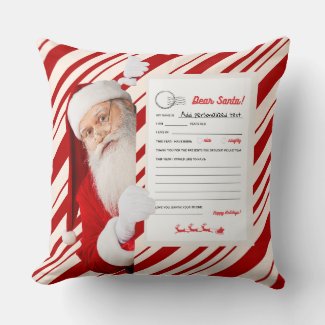 Dear Santa Christmas Letter Red Candy Stripe 