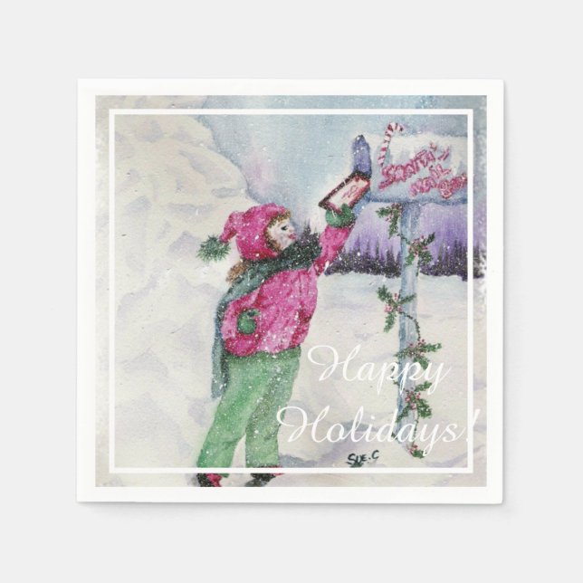 Dear Santa Christmas Party Napkins (Front)