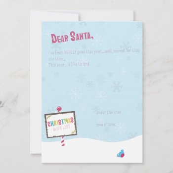 Dear Santa - Christmas Wish List Holiday Card by simplysostylish at Zazzle