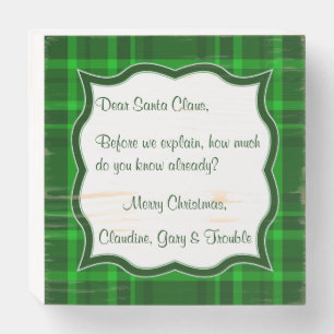 Dear Santa Claus Letter Christmas Wood Box Sign