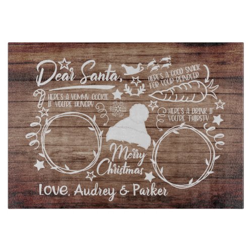 Dear Santa Cookie  Milk Serving Cutting Board