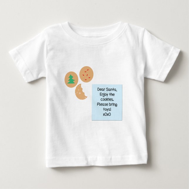 Dear Santa Cookies Please Bring Toys Baby T-Shirt (Front)