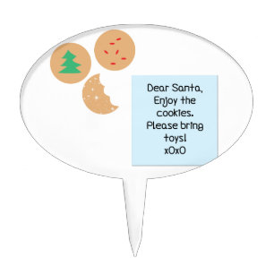 Dear Santa Cookies Please Bring Toys Cake Topper