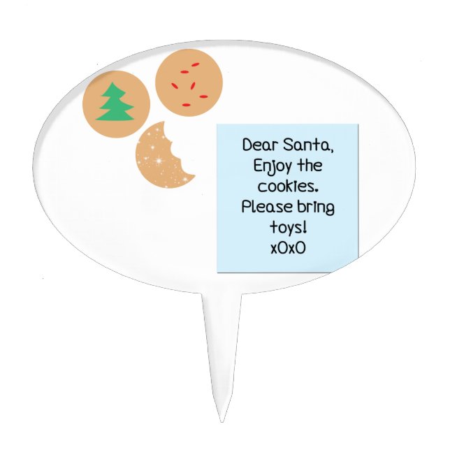 Dear Santa Cookies Please Bring Toys Cake Topper (Front)